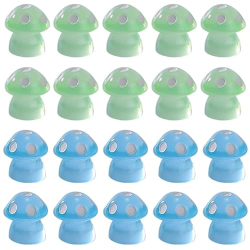 BAUCH Figurines Champignons Lumineuses Jardin, Lot de 20, résine écologique, lumineuses & imperméables – pour paysages miniatures, pots & cadeau