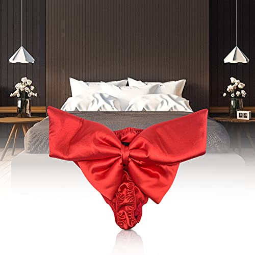 Timijoy For Women Red G-Strings Thongs For Women, Sexy Slutty Panties With Bow On Back, Stretch Low Rise T-Back Underwear #TOP5