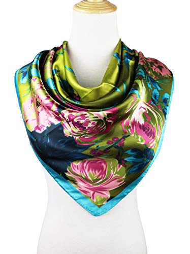 Image of Women's 35 inch Satin Square Silk Like Hair Scarves and Wraps Headscarf for Sleeping | Silk Feel Neckerchief, Hair Scarf, Fashion Bandana, Headscarf, Headband, Hair Wrap Sleeping, Daily Fashion Styling