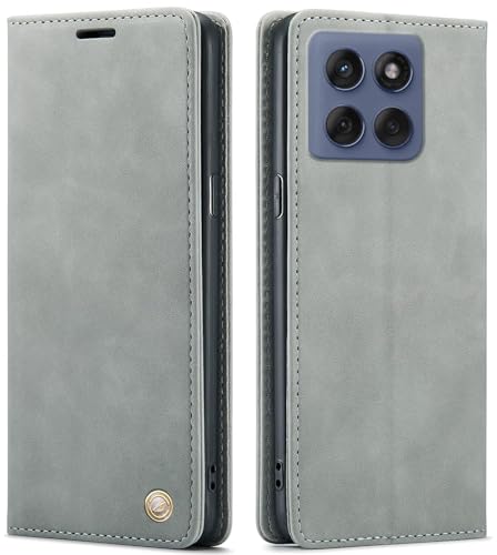 Image of ClickCase for Motorola Edge 60 Fusion 5G Sheepskin Series Faux Leather Wallet Flip Case with Video Stand & Magnetic Closure Lightweight Flip Cover for Motorola Edge 60 Fusion 5G (Grey)