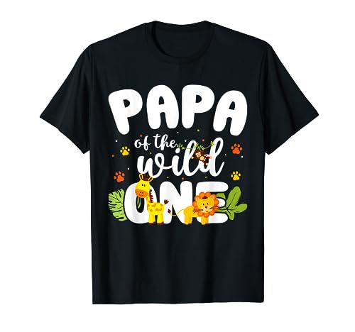 Animal de la jungla para safari de cumpleaños de Papá of the Wild One Dad Camiseta