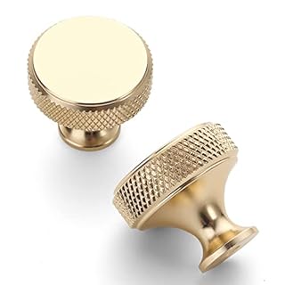 Amerdeco 10 Pack Gold Knurled Cabinet Knobs Kitchen Cabinet Handles for Drawer Dresser, Cupboard and Wardrobe