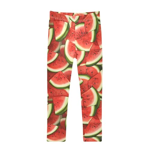 Red Watermelon Slices Girls Leggings Soft Stretch Workout Yoga Dance Pants for Kids Casual Tights