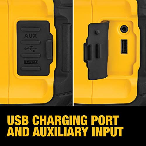 Dewalt 20V Max Bluetooth Speaker, 100 Ft Range, Durable For Jobsites, Phone Holder Included, Lasts 8-10 Hours With Single Charge (Dcr010), Yellow/Black #TOP3