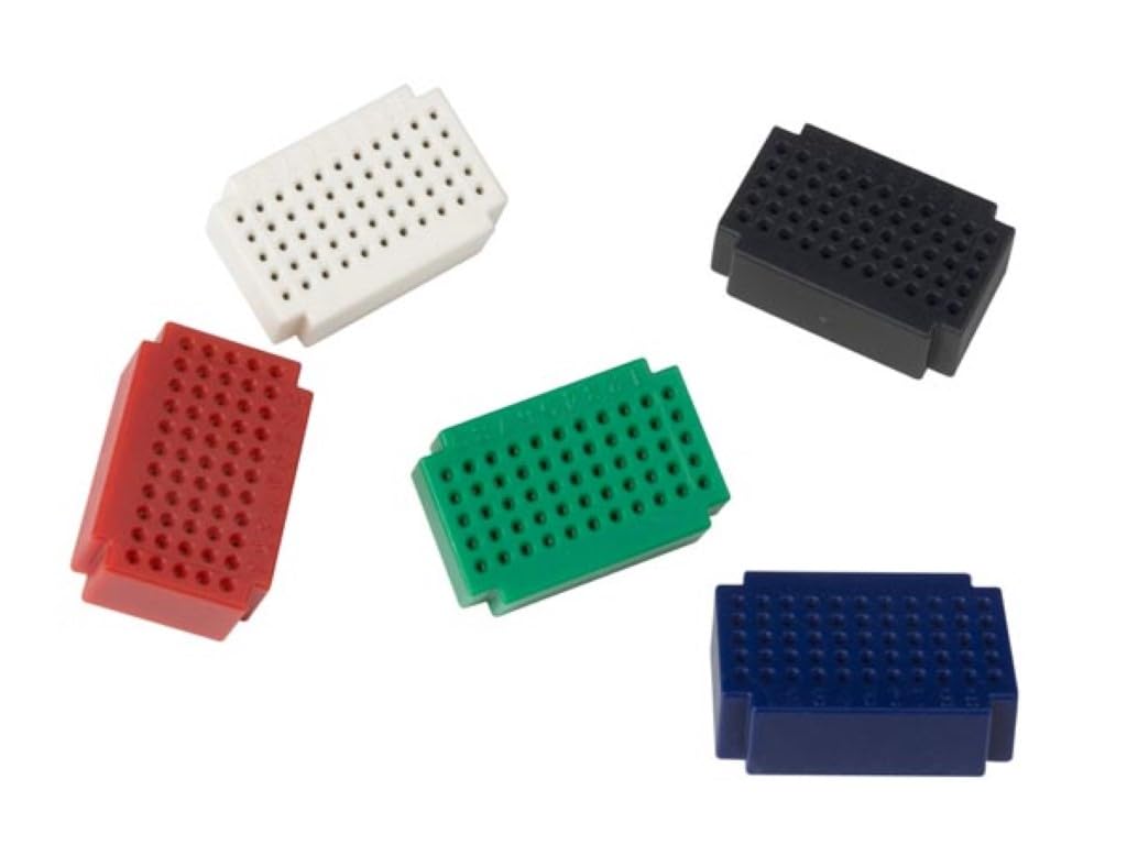 Velleman Mini płytka stykowa, zestaw 5 szt., bez lutowania, 5 x 55 styków, kompatybilna z Arduino, ABS, wielokolorowa