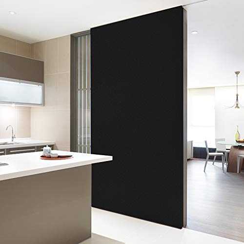 Image of Homease Solid Black Wallpaper 24 x 196 inch Thick Matte Black Contact Paper Decorative Peel and Stick Wallpaper for Shelf Liner Cabinet Table Door Waterproof Vinyl Self Adhesive PVC Film