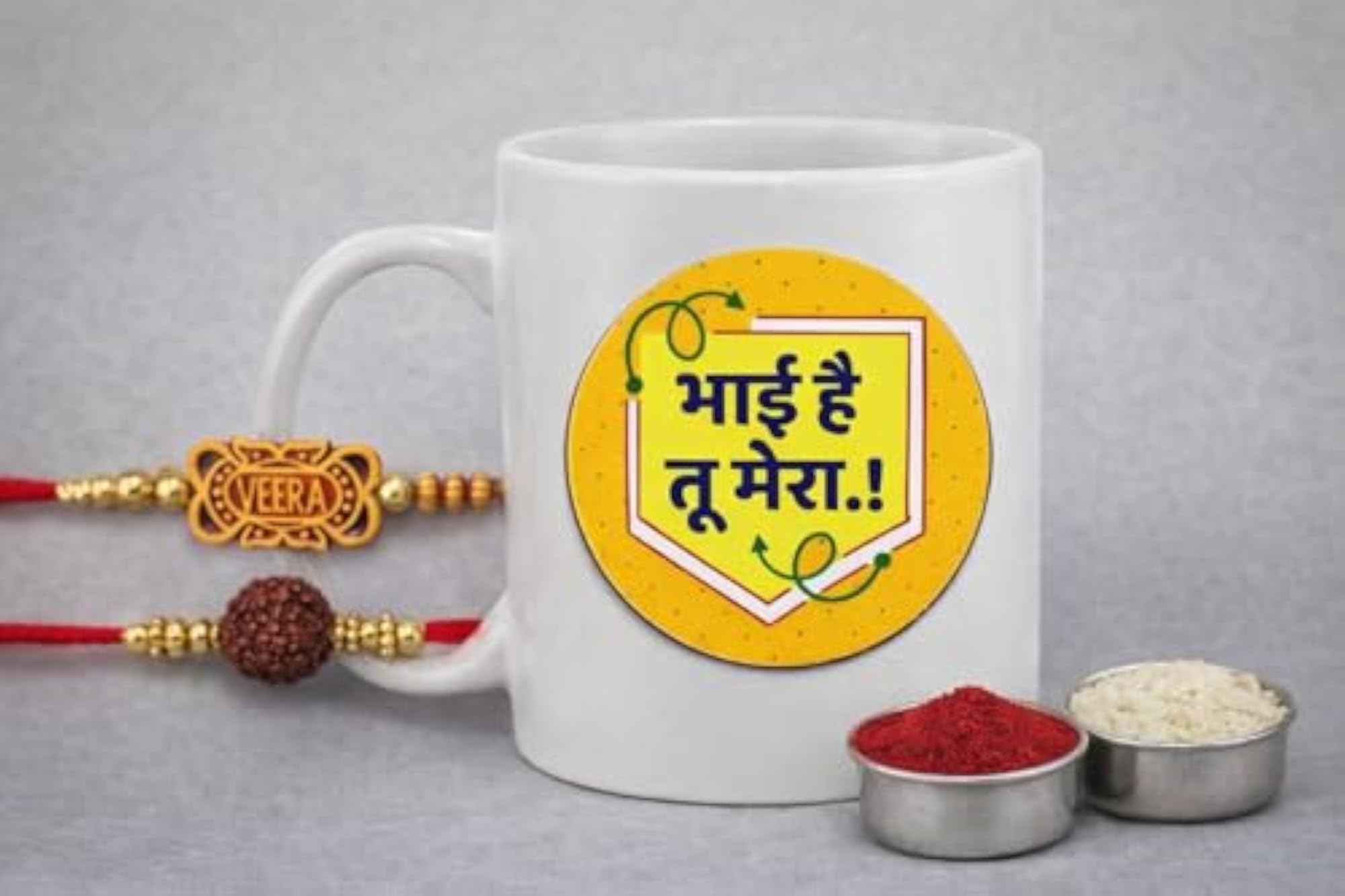 Premium Raksha Bandhan Gift Set, Printed Ceramic Coffee Mug