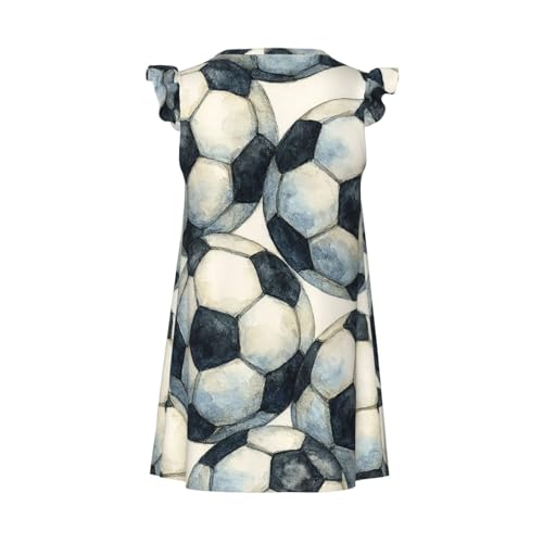 Augenstern Flutter Sleeve Nightgown Pajama Gown Watercolor Soccer Ball Easy Pull-On Sleepwear Nightdress2