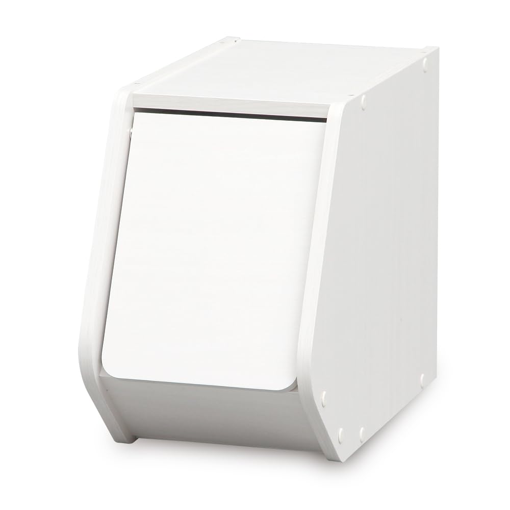 ウッドボックス ホワイト WHITE ロング 収納箱 BOX ストレートタイプ！ Amazon｜アイリスオーヤマ スタック ボックス 扉付き 幅20×奥行38.8×高