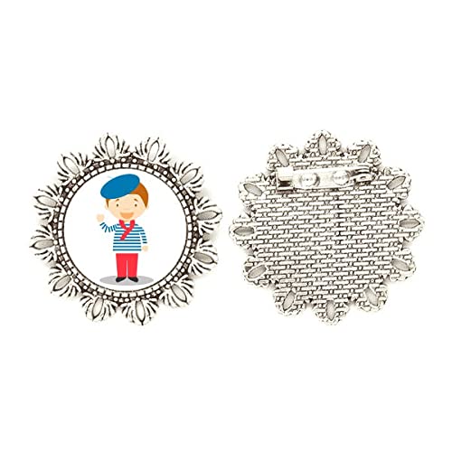 Broche con diseño de flores azul marino un regalo elegante