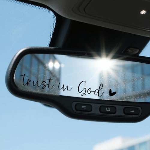 4PCS Car Stickers,Car Accessories Trust in God Rearview Mirror Sticker,Auto