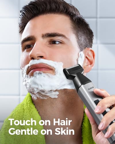 GLAKER Beard Grooming Kit - All in One Hair Cutting Kits, Electronic Shaving Razor, Professional Barber Kit, Mens Body Hair Shaver, Cordless Nose Hair Trimmer, Rechargeable Hair Clippers for Men - Thumbnail 5