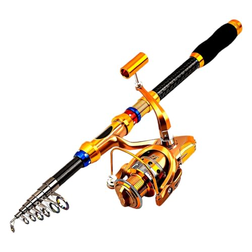 Combos de vara de pesca pequena extensível, vara de pesca e molinete - Vara de viagem com punho ergo