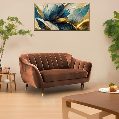 Image of Casaliving Anyse 2 Seater Sofa Set for Living Room (Brown Fabric) Premium Fabric Sofa
