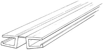 Plastic-Craft | 24" Long - Pack of 2. Clear PVC Living Hinge with Bottom Groove, Fits 1/4" Material