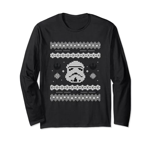 Star Wars Christmas Stormtrooper Yoda Knit Long Sleeve T-Shirt