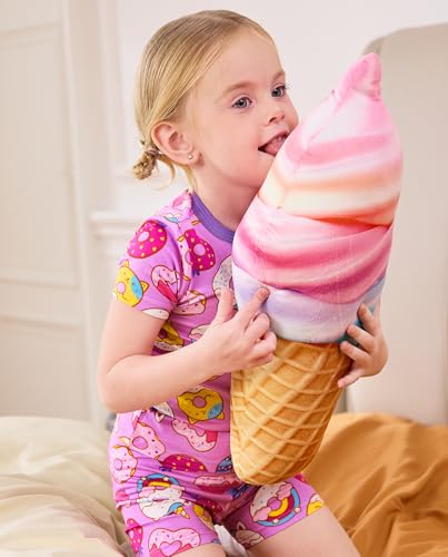 Bamboo Viscose Toddler Unicorn Mermaid Girls Kids Pajamas Short Sleeve Summer Cool Snug fit Pjs 12M-8Y 2pcs4