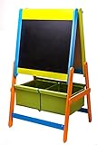 Essential home school 3 in 1 Easel - Blackboard, Magnetic white board, paper roll with 2 storage bins.