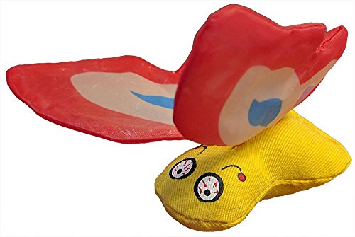 Yeowww! Duckyworld 100% Organic Flower Leaf Catnip Cat Toy Butterflies (1 Toy, Red)