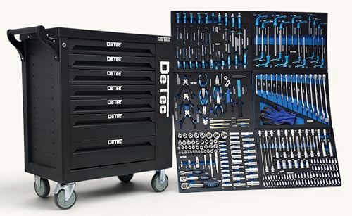 Servante d’atelier 6 tiroirs sur 7 remplis d’outils