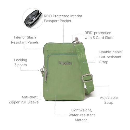 Baggallini AAC459 Securtex Anti-Theft Activity Crossbody Bag For Women - Small Purse Crossbdoy Handbag With Locking Zipper Pull thumb #2