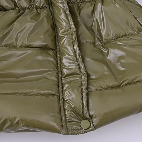 Image of Teen Kids Leather Puffer Jackets Winter Waterproof Fleece Lined Down Coats Boys Girls Padded Warm Quilted Outwear