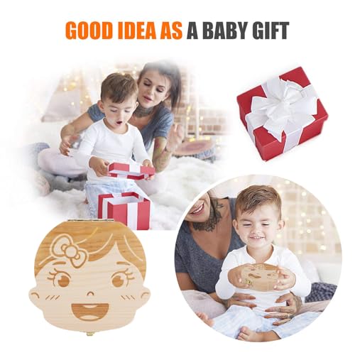 Boîte à dents de bébé en bois NASHRIO pour figer les souvenirs