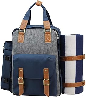 Picnic Backpack for 4 | Picnic Basket | Stylish All-in-One Portable Picnic Bag