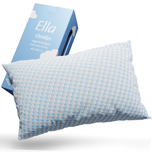 Ella Oreiller Mémoire Forme 40x80 cm - Ergonomique Cervical