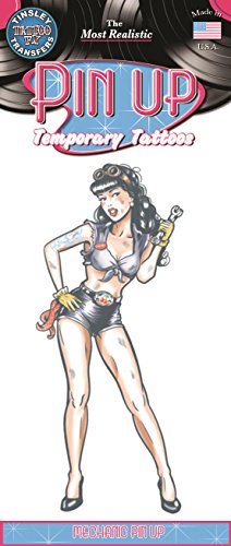 Tinsley Transfers Mechanic Pin Up Temporary FX Tattoo
