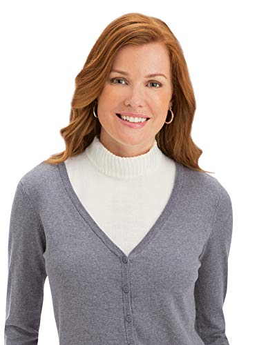 Collections Etc Zippered Dickie Layer Top with Armholes - Soft Knit Mock Turtleneck for Layered Look3