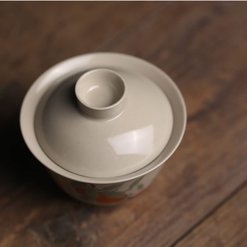 Czarny ceramiczny zestaw do herbaty Gaiwan Kung Fu 150 ml z wzorem persymony 8,8 x 8 cm