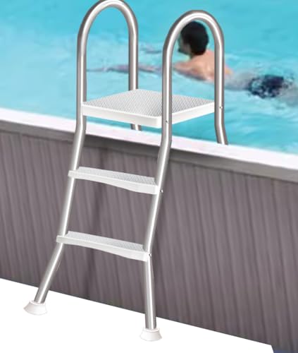 Escalera para piscina encima del suelo 52" con 4 peldaños antideslizantes miniatura 1