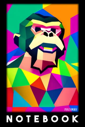 Monkey Polygon Animals Wildlife Zoo Africa Safari - Notebook: Notebook / 6x9 inch / 120 Pages / Dot Grid