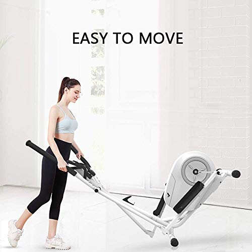 Image of Elliptical Machine Small Mini Space Walker with 8 Levels of Resistance Cardio Fitness Workout Machine Without Seat White