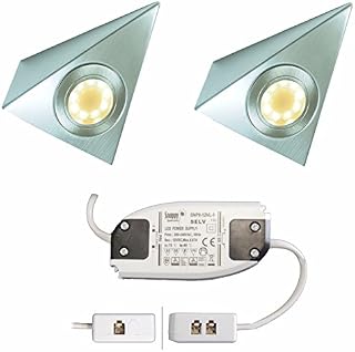 Lighting Innovations 2 X LED Triangle Kitchen Cuisine Under Cabinet Cupboard Light Warm White