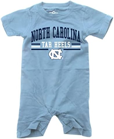 Wes and Willy Baby College Team Shorts Romper (North Carolina Tar Heels, 12 Months)
