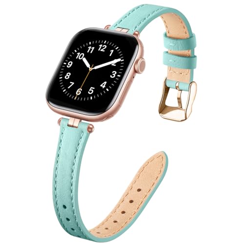 STIROLL Elegant Thin Leather Band Compatible with Apple Watch Bands Women