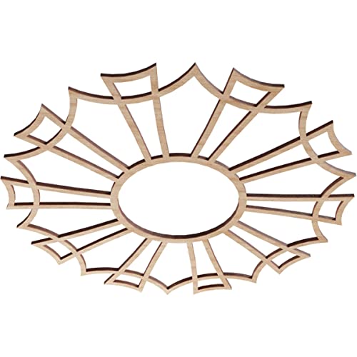 Image of Ekena Millwork 16 inchOD x 5 5 /8 inchID x 1 /4 inchT Augustus Wood Fretwork Pierced Ceiling Medallion, Alder