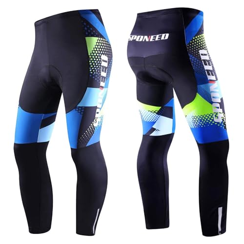 Calças de ciclismo masculinas de compressão para ciclismo de estrada com enchimento à prova de UV, V