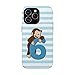 Trendy Curious George Number 6 & 7 Phone Case for Bestfriend, Couple Cute Monkey Design with Number 6 & 7 PhoneeeCase for Curious George Fans Cover Multicolor