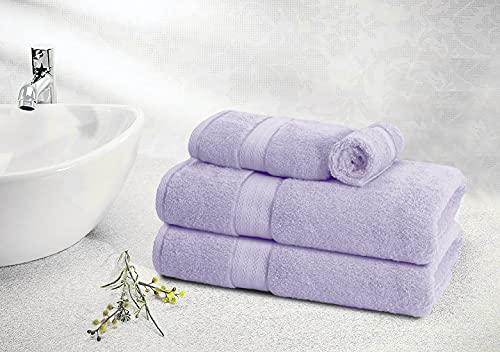 Glamburg 700 Gsm Premium 8-Piece Towel Set - Contains 2 Bath Towels 30X54, 2 Hand Towels 16X28, 4 Wash Cloths 13X13 - Luxury Hotel & Spa Quality - Durable Ultra Soft Highly Absorbent - Purple #TOP1