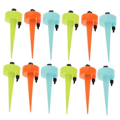 OUNONA 12個 自動水やり機 調節可能な流量セルフウォーターステーク 観葉植物 鉢植え用ドリップ灌漑デバイス ガーデニング留守中管理便利