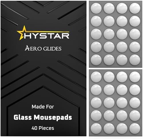 Hystar® Aero Glides 40 Point High Density PTFE Glass Mouse Pad Pads Round Polished for Quiet Use
