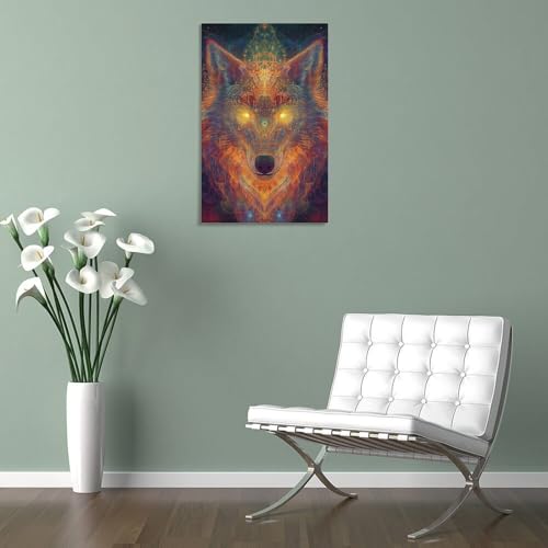 Impression giclée sur toile loup décoration d'intérieur moderne 30x45