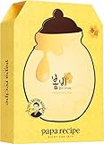 Papa Recipe Bombee Sheet Mask, Korean moisturizing honey mask pack for dehydrated and sensitive skin 10 sheets (Yellow)