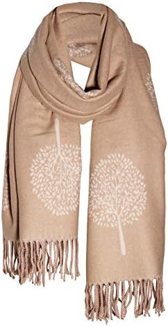 LUXURY CASHMERE SCARF MULBERRY CREAM BEIGE TREE PRINT SCARF REVERSABLE SUPER SOFT SUMMER WINTER SPRING SCARF UNISEX TRENDY PREMIUM QUALITY SCARFGIFT FOR HER HIM HER EVERYONE