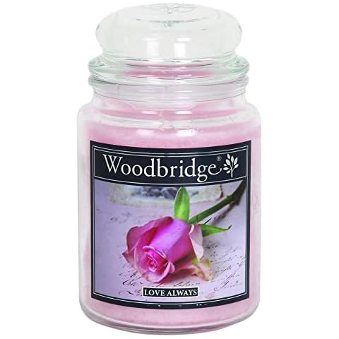Woodbridge Duftkerze im Glas mit Deckel | Love Always | Duftkerze Rose Cover