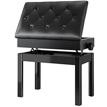 【Height Adjustable】The piano stool is equipped with non-slip ABS plastic height knobs. Turn the knob to adjust the height of the piano bench between 48 and 58 cm. You can adjust the seat height to the best and most comfortable level according to your...