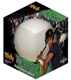 Stinky Boyz Natural Soap Bar for Kids – Fun Sports Handheld Soap Balls for Boys – Black Seed and Essential Oils Bar Soap – 2-in-1 Teen Boys Body Wash in Soccer, Football, Baseball, and Basketball Shapes (Baseball)(Three Pack)